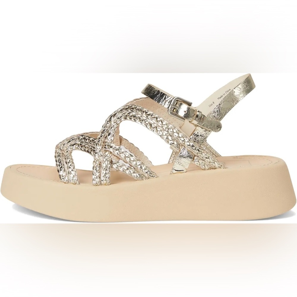 NWB Dolce Vita Gatsby Sandals in metallic Platinum size 8.5 - Picture 7 of 9